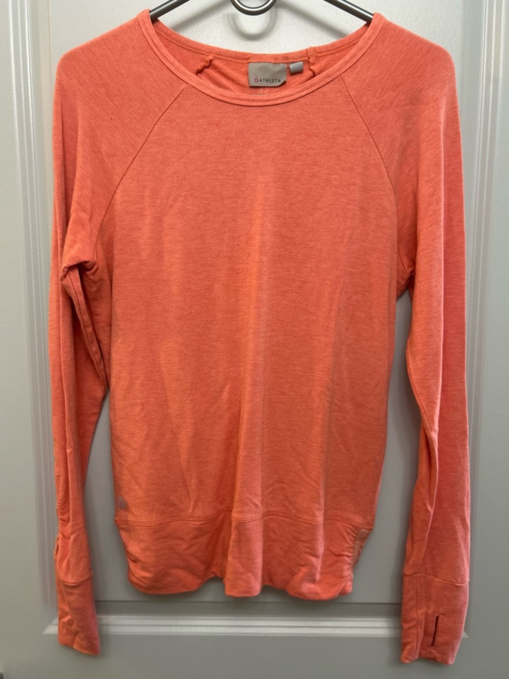 Athleta Coral Orange Crewneck Tee